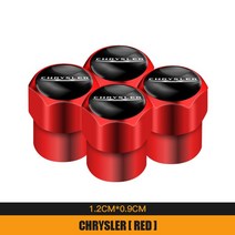 금속 자동차 휠 타이어 밸브 스템 캡 크라이슬러 300c PT 크루저 그랜드 보이저 퍼시피카 타운 컨트리 크, 04 B Red