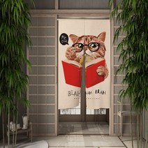 커튼 블라인드 다이소커튼 재미 있고 귀여운 고양이 식당 장식 파티션 드레이프 주방 입구 걸이형 하프 세트, 90x180cm, 10 CTS00656