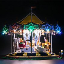 LED 조명 10257 회전 목마 세트 빌딩 블록 램프 배터리 상자 모델을 포함하지 않음, 01 Section A_01 Only LED Light