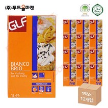 푸드올마켓_ 비앙코 브리오 식물성 휘핑크림 한박스 (1L x 12ea)-무가당 /냉장 /유통기한임박 11.17, 1L, 12개