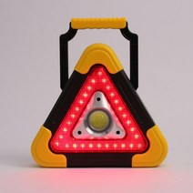 차량용 LED 안전 삼각대(옐로우) 비상 표지판 작업등 자동차 접이식 사고 용품 캠핑 램프 랜턴 후레쉬 손전, 1개