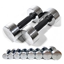 프로모릭스 크롬아령 고밀도 크롬 도금 아령 덤벨 2개 세트 회전형, 크롬 10kg세트(5kg*2)