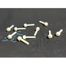 (10개) 플라스틱볼트 미색나일론 손잡이볼트 M6(나사규격)*30mm(나사부분길이) 손잡이부분(12파이*8mm)