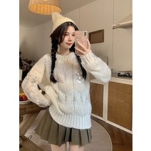 스팽글 니트 여성 인스 세련된 o-넥 탑 여성용 스위트 페어리 솔리드 풀오버 스웨터 가을 겨울