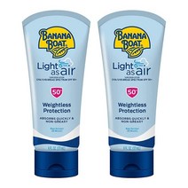 바나나보트 라이트 애즈 에어 페이스 암초 친화적인 자외선 차단 로션 광범위 스펙트럼 SPF 50 88.7mL (3액량 온스), 2 Count (Pack of 1)