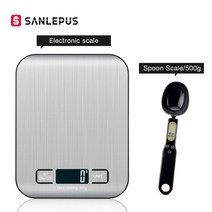 10kg 스테인레스 스틸 주방 저울 디지털 균형 식품 커피 보석 전자 저울 무게 그램 및 온스 요리 베이킹, 검은 숟가락 저울