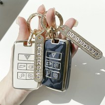 루루형제 차 키케이스 스마트 TPU 키커버 키홀더 자동차 키링 랜드로버 레인지로버 재규어 디스커버리, 키케이스+번호키링+가죽리본키링, AJ-01, 스카이그레이