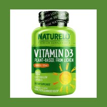 NATURELO 내추렐로 비타민D3 식물성 콜레칼시페롤 125mcg 5 000IU 180캡슐 메틸셀룰로스 VitaminD3 Cholecalciferol Methylcellulose