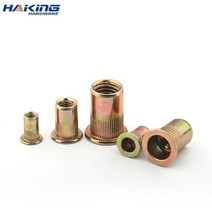 10-50X M3 M4 M5 M6 M8 M10 M12 아연 도금 탄소강 널링 너트 리벳 플랫 헤드 삽입 캡, M10(20PCS)