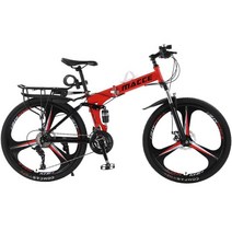 접이식 산악 자전거 성인 경량 기어 7단 속도 장착, 스포크탑블랙26인치21단