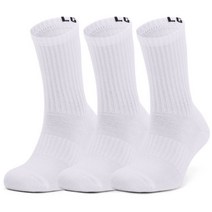 언더아머 코어 크류 남녀공용 면양말 6켤레 화이트 앤드 블랙 Under Armour Core Crew Socken, S(38-42)