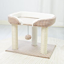 대형 원목 고양이 캣타워 놀이터 캣폴 숨숨집 가구 캣휠 공간박스 선반 구름다리 사다리, 레드