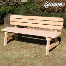 착한테이블 전문목수 편한 등받이 원목 야외벤치 의자 정원 공원 테라스 벤치 야외용 가구, 등받이 벤치 무도색