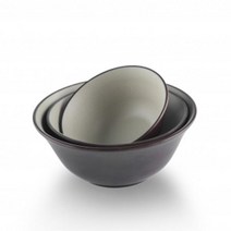 투톤 멜라민 원형볼(3sizes)-한식 한정식 퓨전 레스토랑 업소용 멜라민그릇, 1호, PP블랙브라운