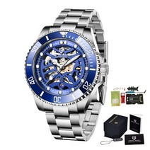 30대 남자시계 명품 럭셔리 쿼츠 시계 파가니 디자인 스켈레톤 할로우 남성용 자동 기계식 100m 방수 스테인레스 스틸