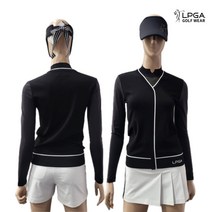 LPGA 골프 웨어 여성 봄 간절기 소매냉감 져지 풀오버 니트 티셔츠 L221KT602P