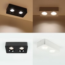 [재경조명] LED 에코 모즈 2구 직부 COB 15W 플리커프리 카페 인테리어 조명, 주백색, 화이트