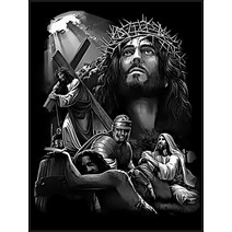 보석십자수 창업 도구 사자 양과 십자가 예수 5d 다이아몬드 페인팅 기독교 신 기호 전체 드릴 자수, 삼_25x20cm 정사각형