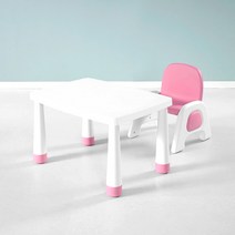 사사가구 뉴브로디 높이조절 유아책상 의자 1인세트, 화이트블루