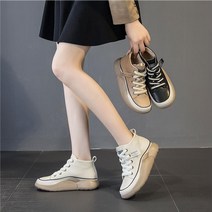 여성 발목스니커즈 여성 통굽 키높이 스니커즈 여자 밸크로 운동화 5cm