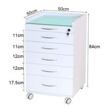 병원 서랍장 진료용 사이드 이동식 보관 수납장, 서랍장 화이트블루 3플레이트