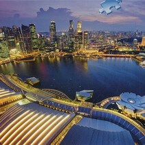 라벤스브루거 키덜트 수입 RA19141 1000피스 도시 싱가폴 명화 취미 스카이라인 퍼즐, 1개, 1개