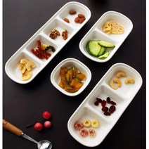 화이트 간장그릇 2구 3절 4칸 나눔접시 칸칸 초장기 반찬 나눔그릇