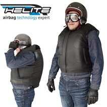 HELITE 오토바이 에어백 자켓 VENTED 벤티드 헬리트에어백, S, 블랙