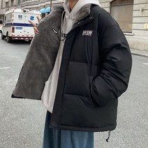 Tagi.겨울 남성 양면 기모 양털 패딩 루즈핏 두꺼운 점퍼