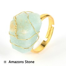 수제 와이어 랩 원래 천연석 크리스탈 청금석 골드 조정 가능한 반지 2020 여성 보석