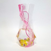 깨지지 않는 PVC 꽃병 화분 화병 수경재배 인테리어, 깨지지않는 PVC 꽃병 스노우핑크