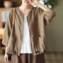 어나더직구 빈티지 여름 린넨 루즈핏 집업 캐주얼 자켓