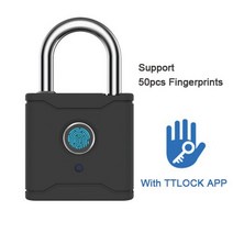 휴대용 스마트 지문 전기 잠금 생체 인식 USB 충전식 IP65 방수 TT 앱 교체 가능한 실리콘 커버