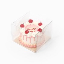 투명 케이크 상자 (x 5개), 화이트사각받침