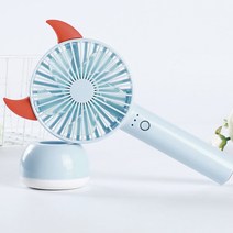 엘로몽키 토이팬 휴대용 책상미니선풍기 탁상용 스탠드 LED 손선풍기, 02. 여름특가 휴대용 선풍기 스카이블루