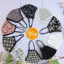 숨풍 레이스 숨쉬는 마스크 결혼식 혼주마스크 여름 패션 다회용마스크 자외선차단 목욕탕마스크 물놀이 운동 쿨 시원한 방수 마스크, 투톤화이트, 1개, 1개