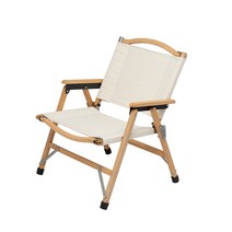 Offweek 원목캠핑체어 폴딩 캔버스 의자 라이트 화이트 럭셔리 글램핑, 단품, 단품