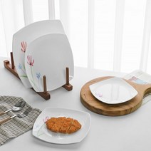 본차이나 도자기 사각접시 디저트접시 브런치접시 앞접시 팅 꽃무늬그릇 세트, 한나 라피네 사각접시_9 5p, 한나 본상품선택