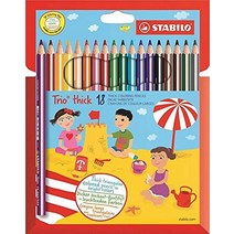Stabilo Trio 두꺼운 연필 18개 세트 멀티컬러 (022509), 18 Count (Pack of 1), Multicolored