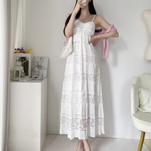 라뮤엣 여성 여리여리 여름 뷔스티에 끈나시 캉캉 레이스 나시 원피스