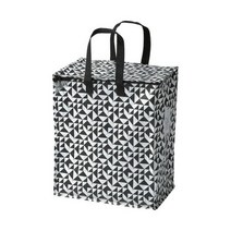 [이케아] KNALLA 크날라 가방47L/분리수거함/빨래보관함/장바구니, 색상:블랙화이트_804.736.94