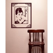 그래픽스티커 Ecopix EG-118 오드리햅번, 다크브라운