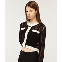 시티브리즈 크로셰 배색 가디건 블랙 CTF1 콤비네이션