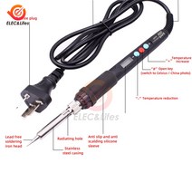 납땜기 60W 일정한 온도 전기 땜 인두 180-500 ℃ 조정가능한 철 LCD 디지털 방식으로 전시, 02 EU