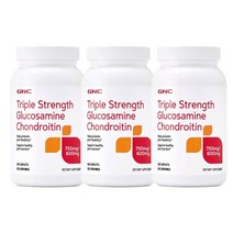 GNC 트리플 스트렝스 글루코사민 750mg 콘드로이틴 600mg 캐플렛 무설탕 글루텐 프리, 120개입, 3개