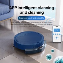 원룸청소기 소형청소기 미니청소기 무선미니청소기 youpin 로봇 진공 습식 및 건식 스마트 휴대폰 앱 제어 바닥ampcarpet run 80min 청소 진공 집, 고요한 파란색