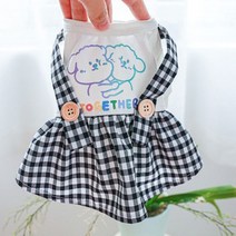 강아지 프린트 옷 디자이너 원피스 체크무늬 치마와 애완 동물 전반적인 점프 슈트 여름 봄 연인 XS XL Chihuahua Pugs, Plaid Dresses