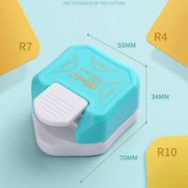 mh_3방향 R7 R10 3in1 멀티앵글 코너라운더 펀치 R4 커터, 블루 UK00269