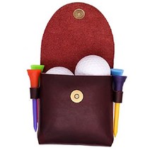 골프 볼 파우치 홀더 보관 가방 벨트 루프 정품 가죽 골프 귀중품 미니 가방 손가방 파우치 미니백, 갈색