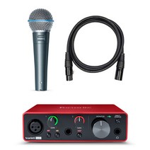 SHURE BETA58 A 슈어 정품 다이나믹 마이크, BETA58 A 다이나믹 마이크 + 오디오 인터페이스 스칼렛 solo 3세대 패키지